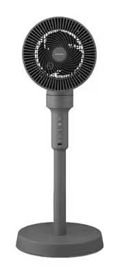 サーキュレーター扇風機 ACスタンドファン マイコン式 グレー