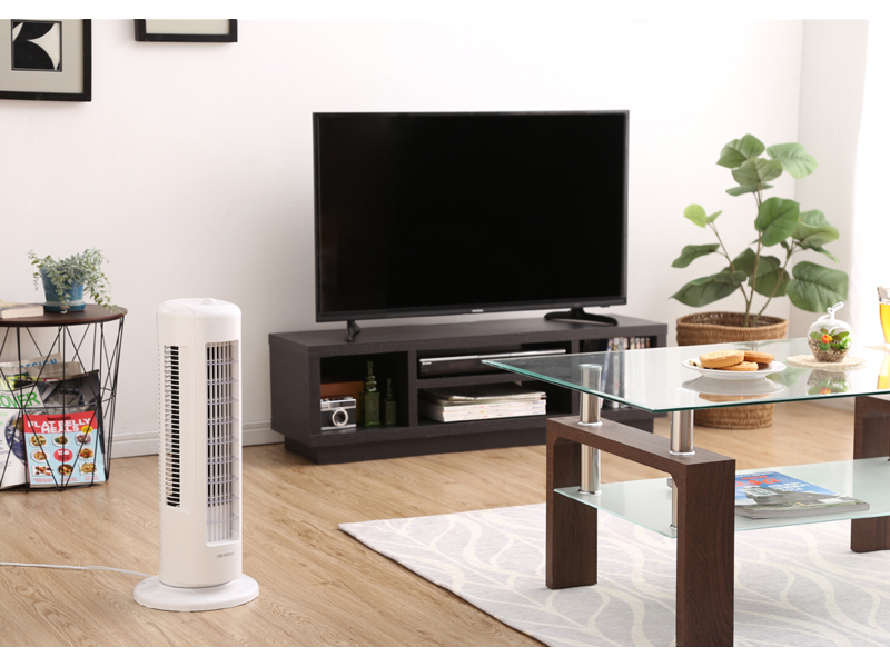 上下ルーバータワーファン mini メカ式 ホワイト