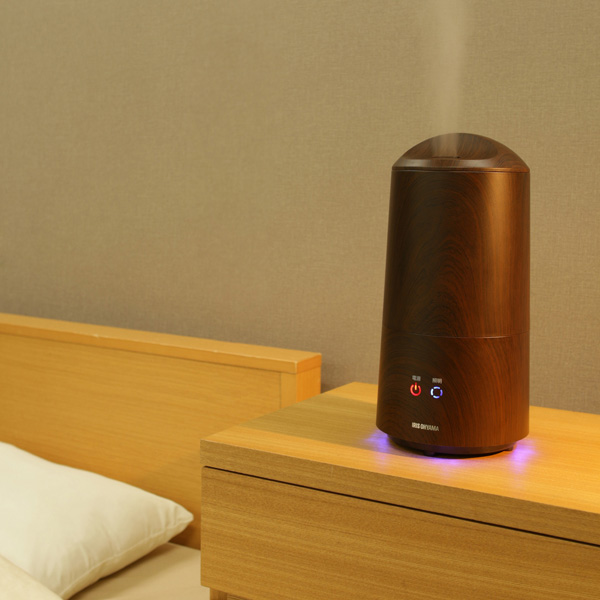 超音波式加湿器 樽型 木目調
