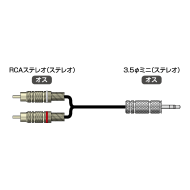 音声信号用ケーブル RCA(オス)-3.5φ 30m