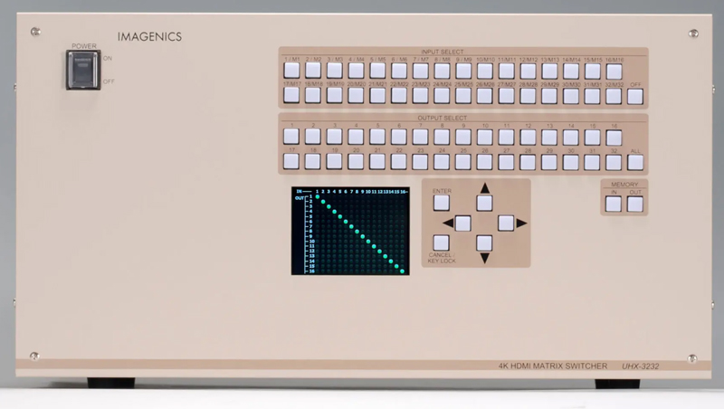 4K HDMI対応32入力16出力マトリックススイッチャー