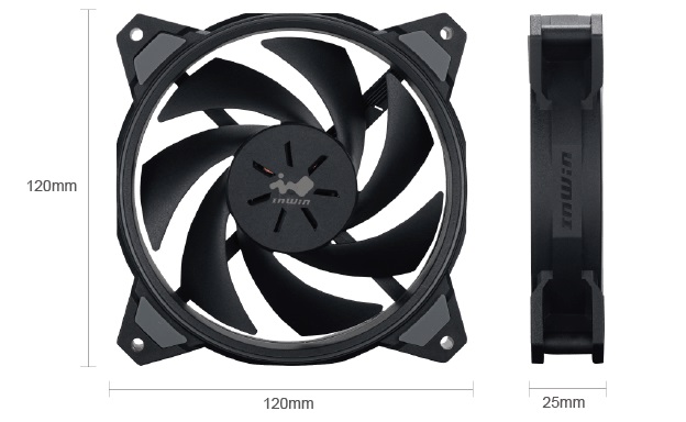 両面に円のアドレサブルRGBを使ったライティングが可能。耐震性ゴムスタンドで振動を防ぎPWMに対応し最適な回転数で冷却できるファン