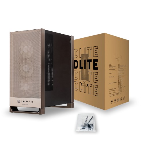 DLITE Mocha Bronze/ミドルタワーケース/高い互換性/波状パターンのメッシュフロントパネル/背面コネクタMB対応/「XM120」ファン4基標準搭載/360mmラジエーター対応