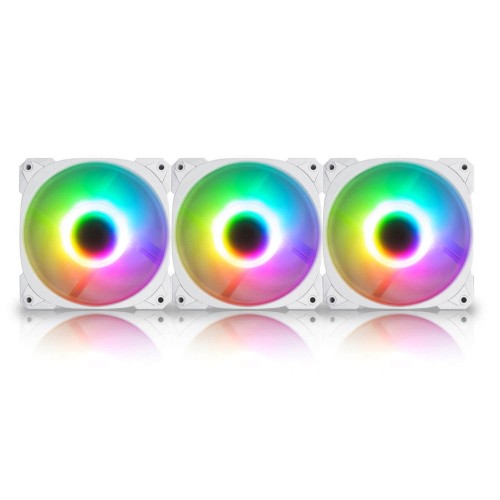 Neptune AN120 PURE/120mm ARGBケースファン3個パック/ホワイトモデル/タービンブレード設計/アドレサブルRGB