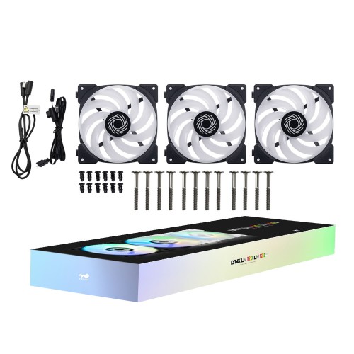 Lynx LN120/120mm ARGBファン3個パック/ブラックモデル/ケーブルレスでファン同士の連結可能/タービンブレード設計/PWM制御