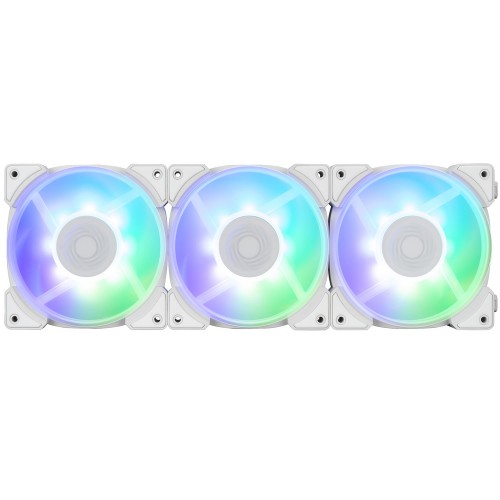 Lynx LN120P/120mm ARGBファン3個パック/ホワイトモデル/ケーブルレスでファン同士の連結可能/タービンブレード設計/PWM制御