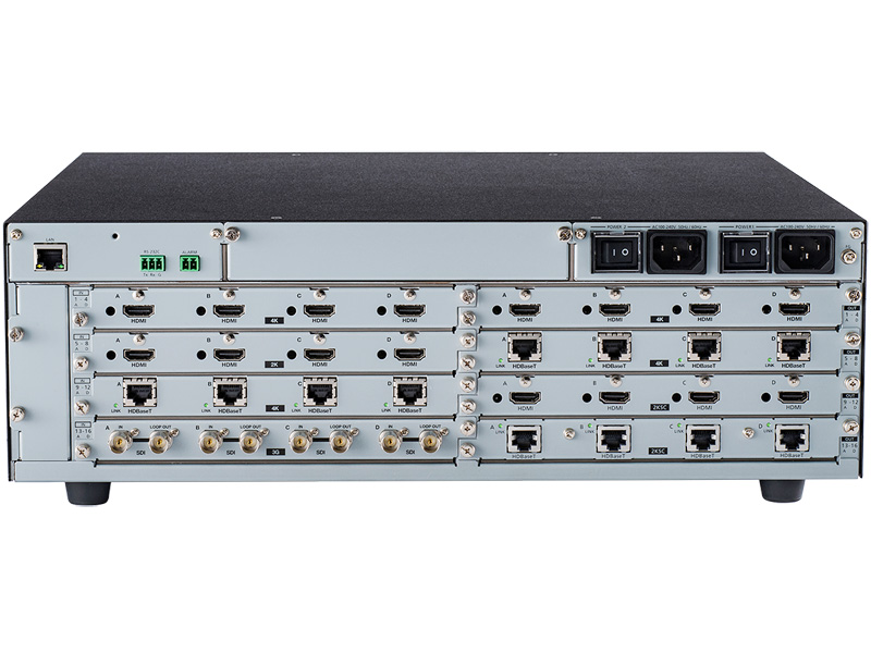 4K60 16入力16出力モジュラー型マトリクススイッチャ