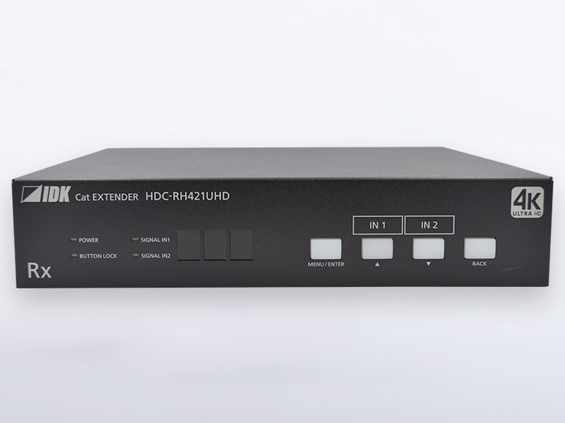 4K60、HDCP2.2対応2入力5分配出力ツイストペアケーブル延長器