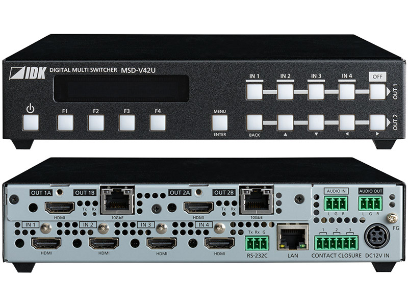 4入力2出力 4K@60対応 デジタルマルチスイッチャー SDVoE出力モデル