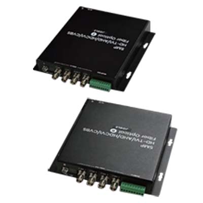 AHD/HD-TVI/HDCVI/コンポジット 4映像・RS485光ファイバー長距離伝送装置
