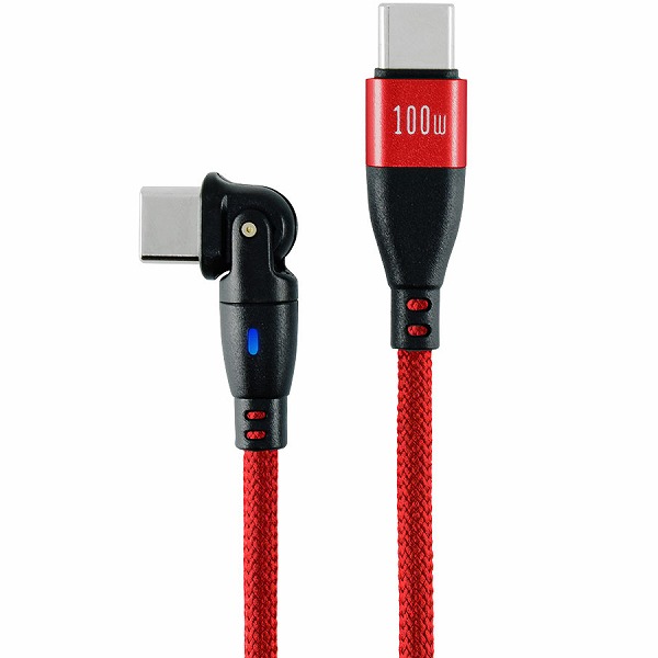 180°回転コネクタPD100Wケーブル 1.8m レッド