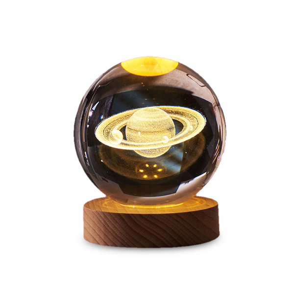 3Dクリスタルボールライト サターン 電球色