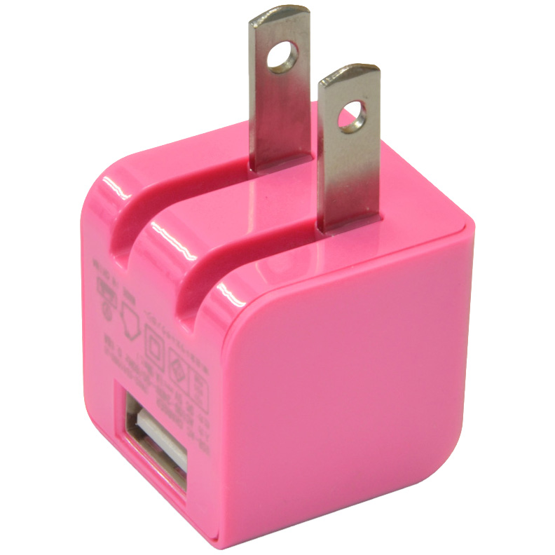 USB充電器 cube AC mini 1A ピンク