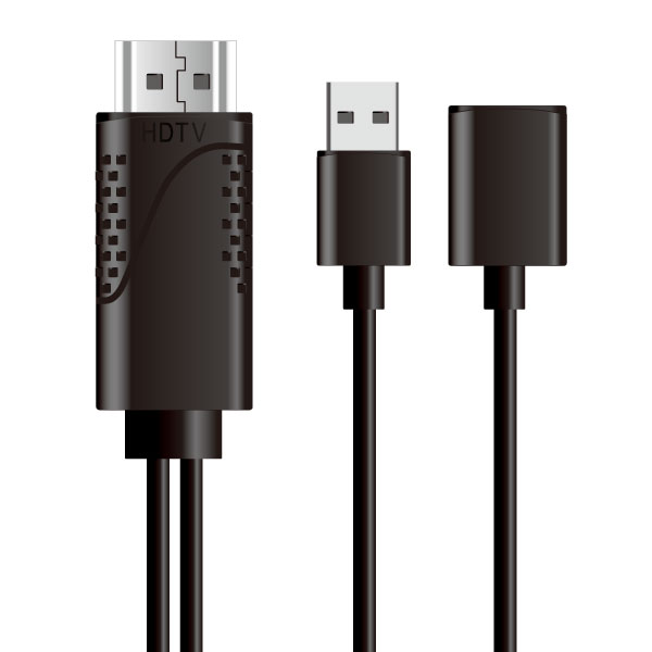 iPhone HDMIミラーリングケーブル ブラック