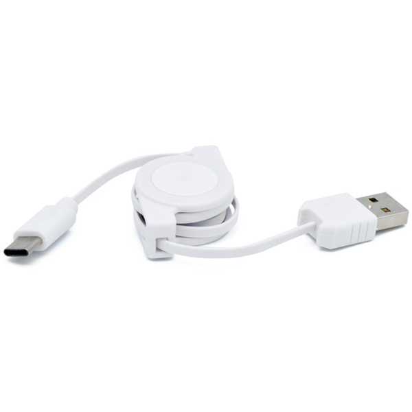 USB TypeC充電リールケーブル ホワイト