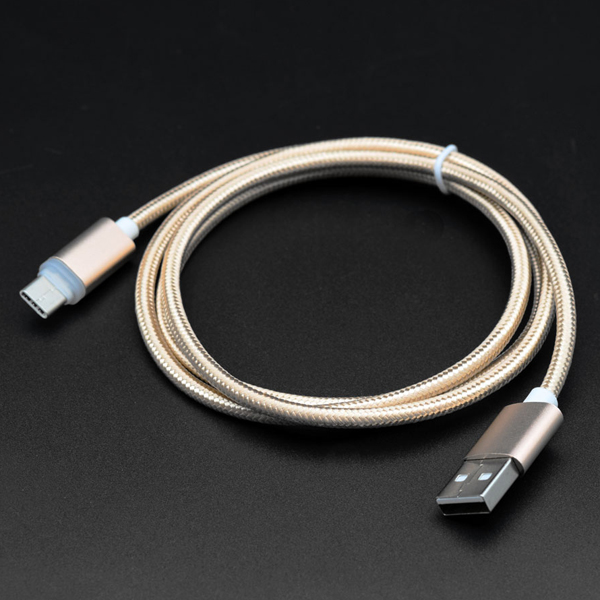光るType-C充電お知らせケーブル 1m ゴールド