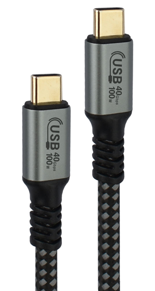 USB4対応100W Type-Cケーブル ストレート 1m