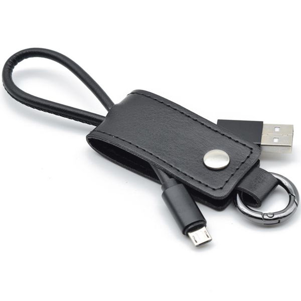 キーケース型microUSBケーブル ブラック