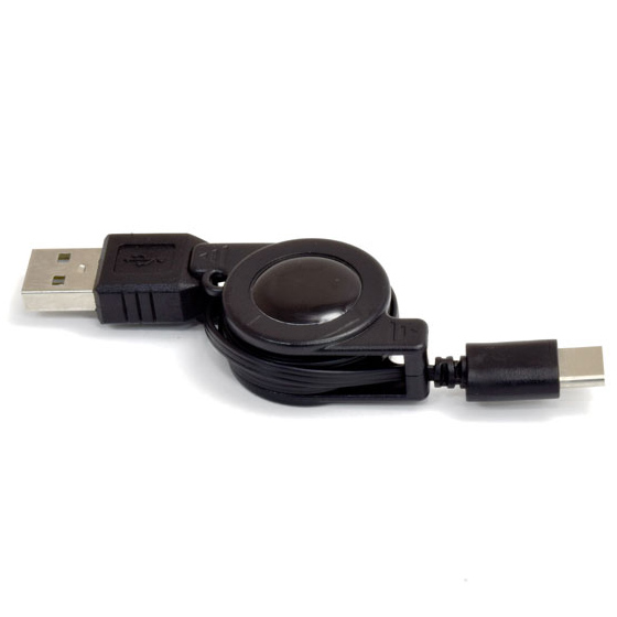 巻取り式USB-TypeCケーブル（ブラック）