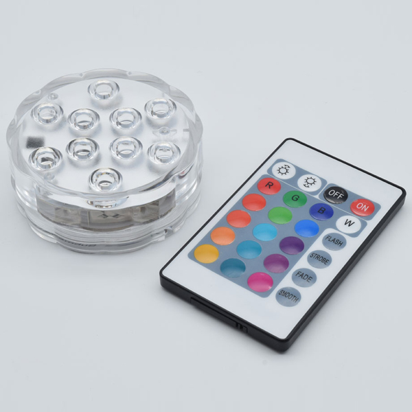 IPX8準拠 16色RGB LEDライト台座