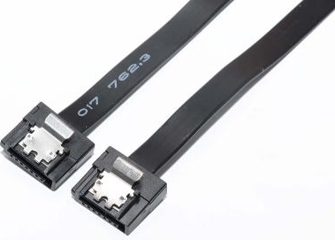 Bullet 超薄型シリアルATA3ケーブル flatタイプ ラッチ付 15cm ブラック