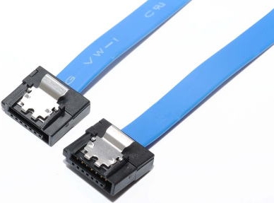 Bullet 超薄型シリアルATA3ケーブル flatタイプ ラッチ付 70cm ブルー