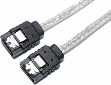 Bullet シリアルATA3ケーブル ラッチ付 15cm シルバー ラウンドタイプ