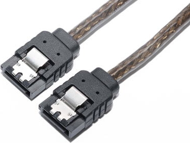 Bullet シリアルATA3ケーブル ラッチ付 50cm グラファイト ラウンドタイプ