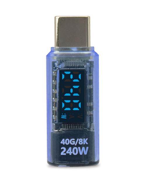 USB4対応 TYPE-C 電力ディスプレイ240W スケルトンブルー