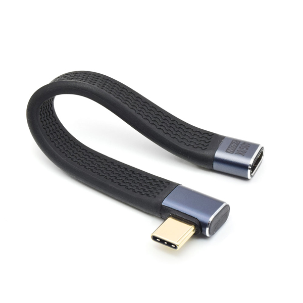 TYPE-C変換 延長ショートケーブル 直角L型FLAT