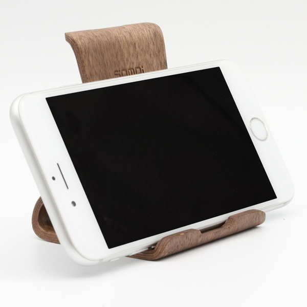 天然木 スマホハイスタンド ウォルナット