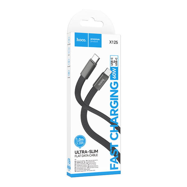 hoco X125 PD60W フラットケーブル ブラック