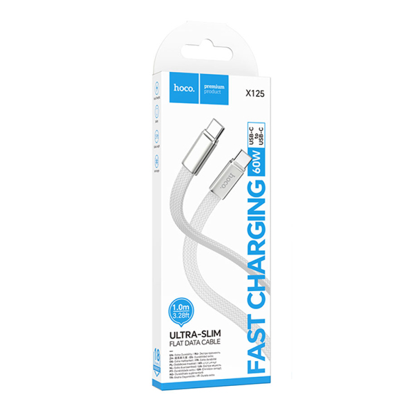 hoco X125 PD60W フラットケーブル ホワイト