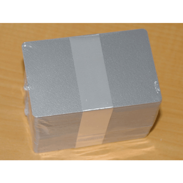 プラスチックカード(銀メタリック) 100枚 0.76mm厚