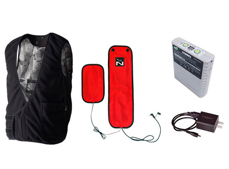 Nヒートベスト フルセット (フリース/ブラック/フリー大/発熱体×2)