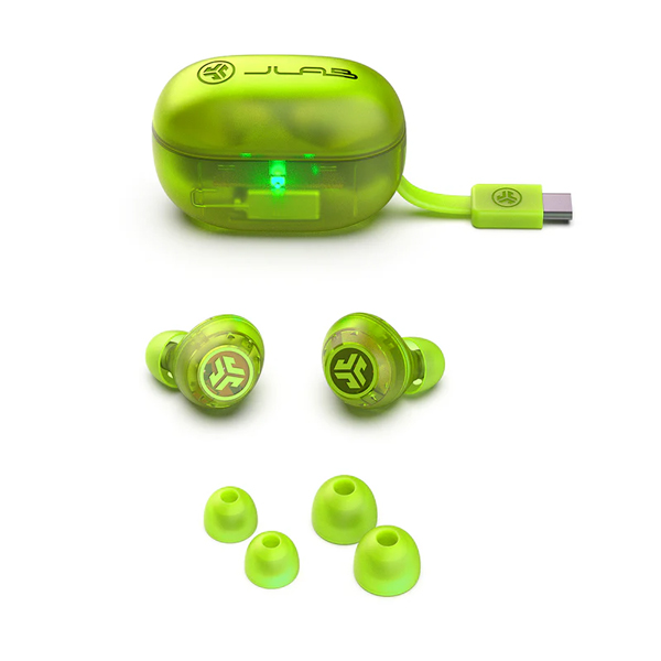 ワイヤレスイヤホン Go Pop ANC True Wireless Earbuds Clear Bright Green
