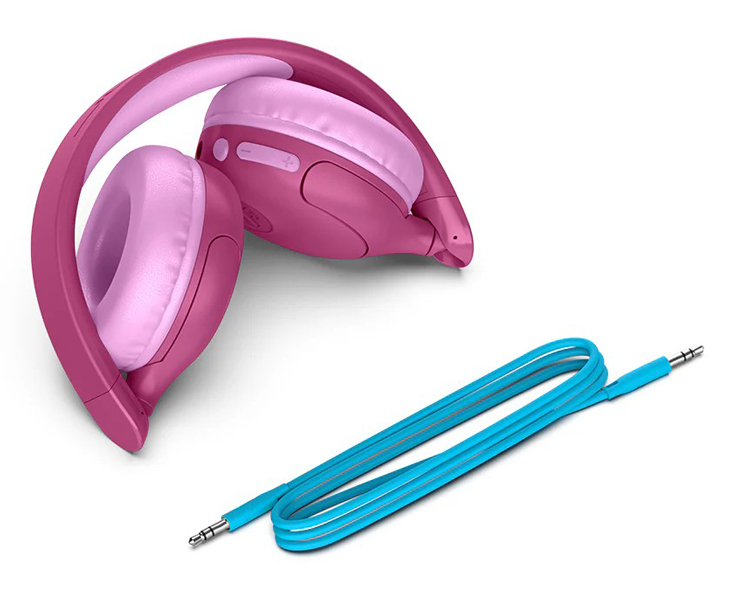 キッズヘッドホン JBuddies Pop 2 in 1 Wireless + Wired Kids Headphones Pink