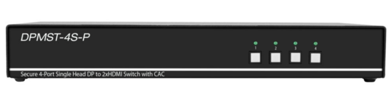 DisplayPort MST to 2系統HDMI対応4ポートセキュアKVMスイッチ