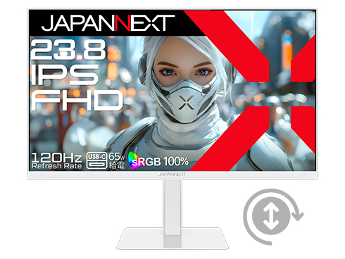 液晶ディスプレイ 23.8型/1920×1080/HDMI×1、DP×1、USB-C×1/ホワイト/スピーカー有/2年保証