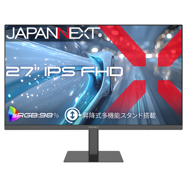 液晶ディスプレイ 27型/1920×1080/HDMI×1、DP×1/ブラック/スピーカー有/2年保証