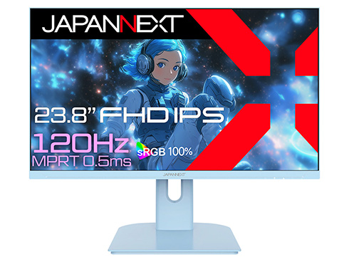 ゲーミング液晶ディスプレイ 23.8型/1920×1080/HDMI×1、VGA×1/ベイビーブルー/スピーカー有/2年保証