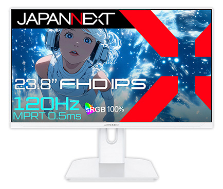 ゲーミング液晶ディスプレイ 23.8型/1920×1080/HDMI×1、VGA×1/ホワイト/スピーカー有/2年保証