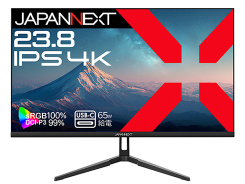 液晶ディスプレイ 23.8型/3840×2160/HDMI×1、DP×1、USB-C×1/ブラック/スピーカー有/2年保証
