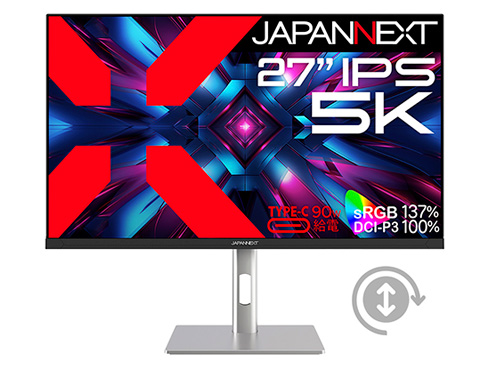 液晶ディスプレイ 27型/5120×2880/DP×1、HDMI、Type-C/ブラック/スピーカー有/2年保証