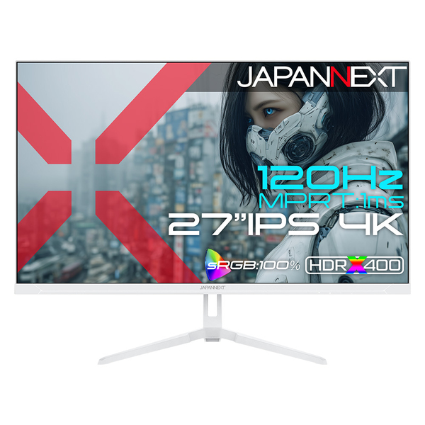 ゲーミング液晶ディスプレイ 27型/3840×2160/HDMI×2、DP×2/ホワイト/スピーカー有/2年保証