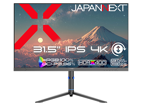 液晶ディスプレイ 31.5型/3840×2160/HDMI×1、DP×1、USB-C×1/ブラック/スピーカー有/2年保証