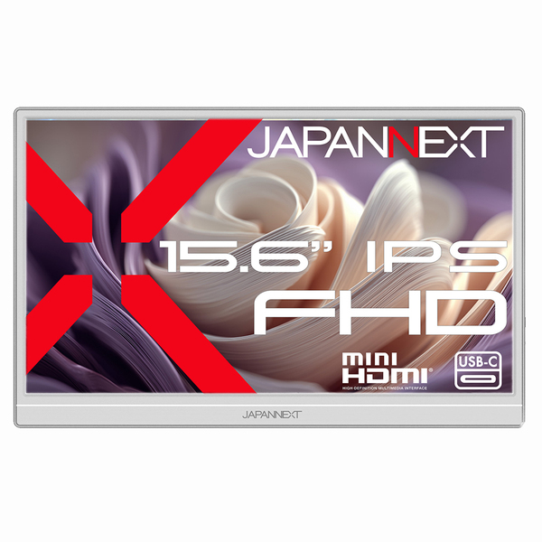 液晶ディスプレイ 15.6型/1920×1080/miniHDMI×1、USB-C×1/ホワイト/スピーカー有/2年保証
