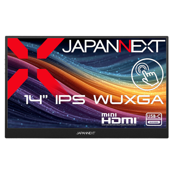 タッチパネル液晶ディスプレイ 14型/1920×1200/miniHDMI×1、USB-C×2/ツートン(ブラック/シルバー)/スピーカー有/2年保証