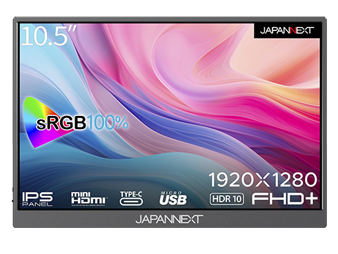 液晶ディスプレイ 10.5型/1920×1280/USB-C×2、HDMI×1/ブラック/スピーカー：有/2年保証