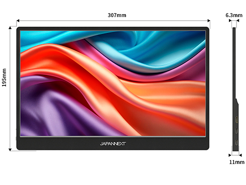 液晶ディスプレイ 13.3型/3840×2160/HDMI×1、USB-C×1/ブラック/スピーカー有/2年保証